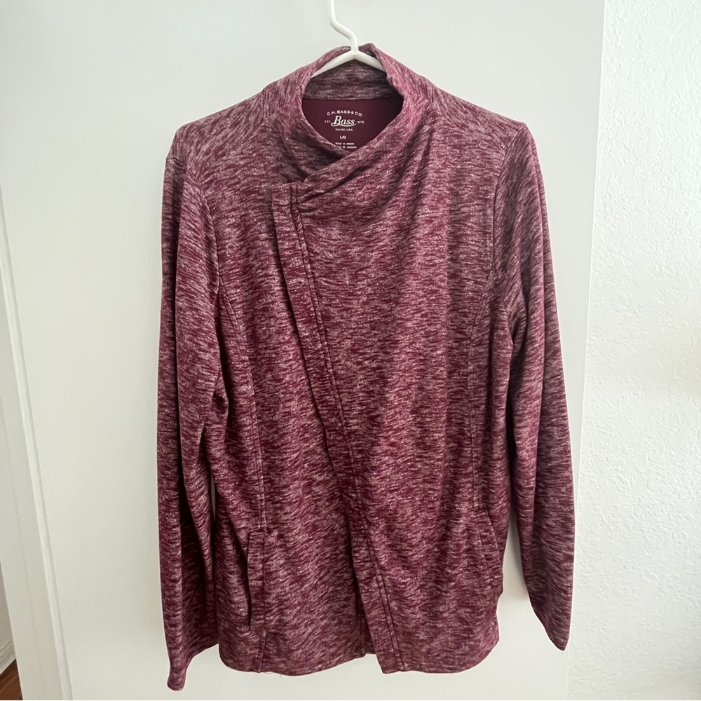 G.H. Bass & Co. Maine Women’s Asymmetrical Zipper Jacket Sweatshirt Large